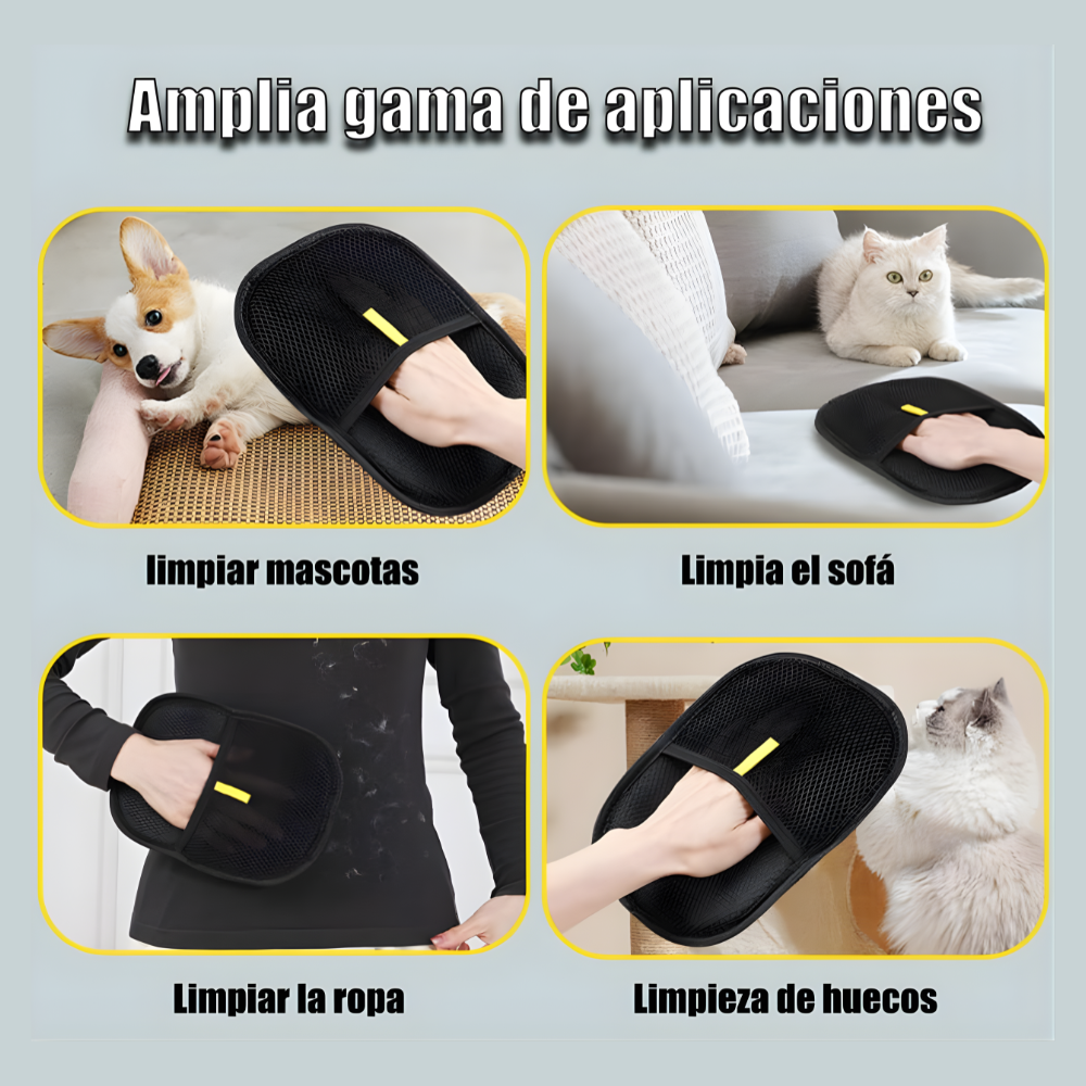 Guante de Doble Cara Para Remover Pelo de Mascotas